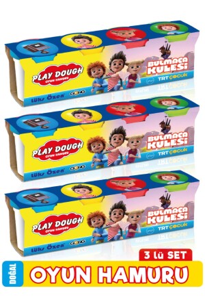 Play Dough Doğal Oyun Hamuru 4 Renk 3'lü Set 1344 Gr 80004 - 1