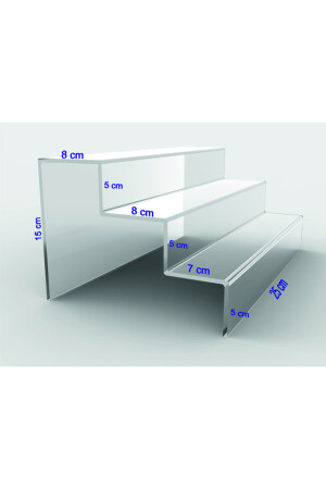 Plexi Transparenter Leiter-Ausstellungsständer 3 Ebenen 25 cm CNNSMRDVN325 - 4