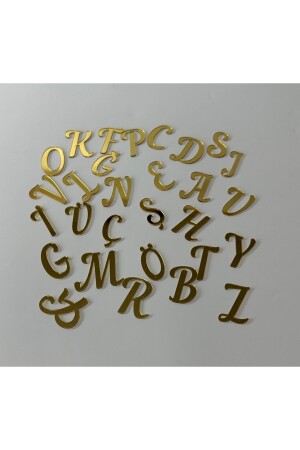 Plexiglas-Alphabet-Buchstaben (alle Alphabete), selbstklebend, goldfarben, 4 cm - 1