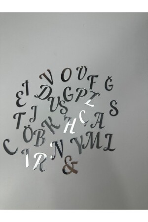 Plexiglas-Alphabet-Buchstaben (alle Alphabete), selbstklebend, silberfarben, 3 cm - 1