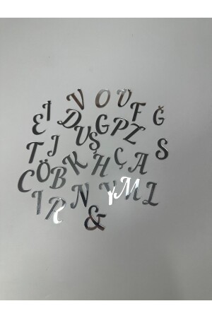 Plexiglas-Alphabet-Buchstaben (alle Alphabete), selbstklebend, silberfarben, 3 cm - 3