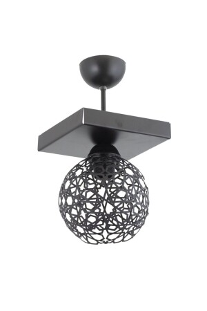 MNZ-Plofonyer Seljuk Motif Model Retro Rustic Chandelier LMBDR3534BLKDİK - Lambadar