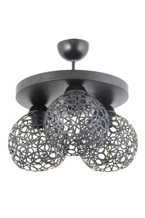 MNZ-Plofonyer Seljuk Motif Model Retro Rustic Chandelier LMBDR3534BLKYUV - Lambadar