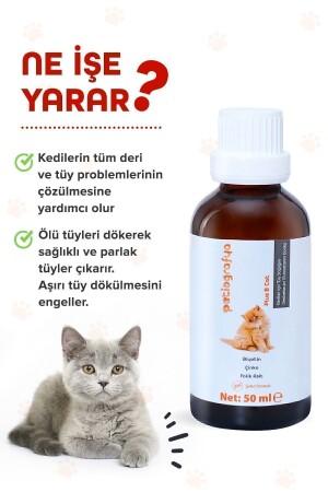 Plus B Kediler Için Tüy Dökümünü Azaltan- Besleyen Tüy Sağlığı Damlası Kedi Tüy Döküm Önleyici 50 ml - 3