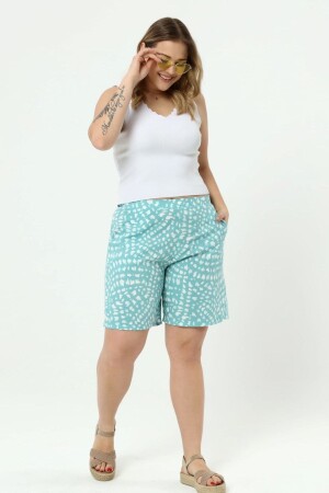 Plus Size Efil Efil Shorts mit elastischem Bund Wassergrün - 1