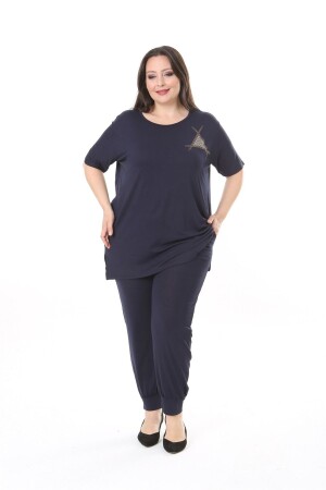 PLUS-SIZE-KLEIDUNG SUPER BADDAL MARINEBLAUER, FLEXIBLER ANZUG - 1