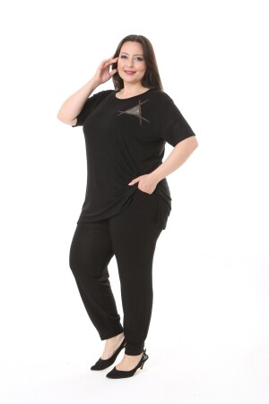 PLUS SIZE KLEIDUNG SUPER BADDAL SUIT BLACK STONE MODELL - 1