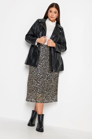 Plus-Size-Rock mit Leopardenmuster in Midi-Länge und gefüttertem Rock 302699 - 1