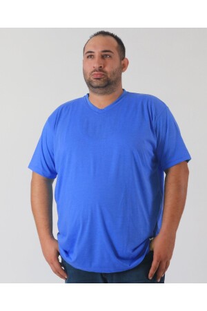 Plus Size Unisex T-Shirt mit V-Ausschnitt - 1