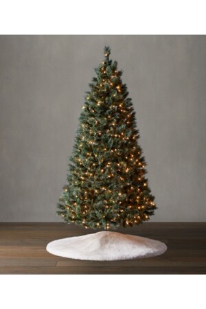 Plüsch-Weihnachtsbaum-Abdeckung, Neujahrs-Kiefernbaum-Abdeckung, weiß, 100 cm Durchmesser, YORT0001 - 1