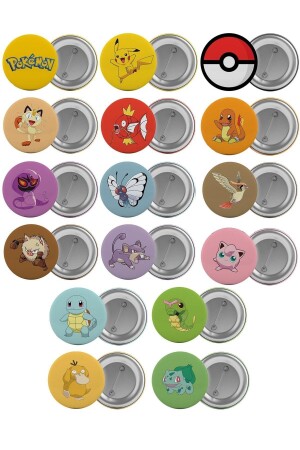 Pokemon-Taschenabzeichen-Set, 16-teilig, größte Größe 5. 8 cm Pin-Brosche 9789408745828 - 1