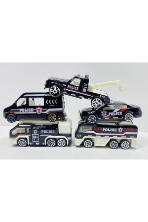 Polizei Abschleppwagen Feuerwehrauto Taxi 5 Teile zusammen Metallautos Spielzeug P7066S4809 - 3