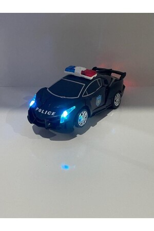 Polizei-Transformers-Auto mit Lichtern, Geräuschen und verwandelt sich in ein Dreh- und Drehroboter-Auto, 25 cm - 6