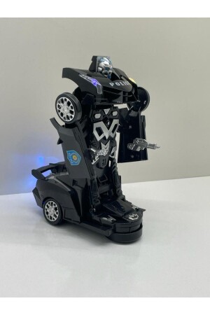 Polizei-Transformers-Auto mit Lichtern, Geräuschen und verwandelt sich in ein Dreh- und Drehroboter-Auto, 25 cm - 7