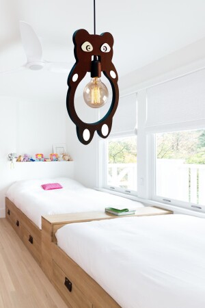 Polo Panda Holz Kinder Baby Zimmer Kronleuchter dekorative Hängelampe Holz Luxus rustikale moderne dekorative Lampe UTMPNDPL1 - 2