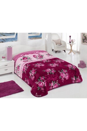 Polyester Çift Kişilik 4 Kg Rosery Battaniye -bordo - Sarar