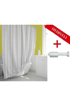 نمط من المرمار الحمام الستائر معلق آلة Polyester Fabric Plastic C Ring Shower Curtain with Gift - Tropikhome