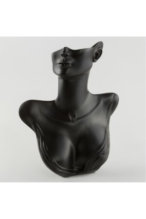 Polyester lackierter Körper, schwarze Halskette, Ohrring, Schaufensterpuppe (Aydındecor) POL1513 - 1