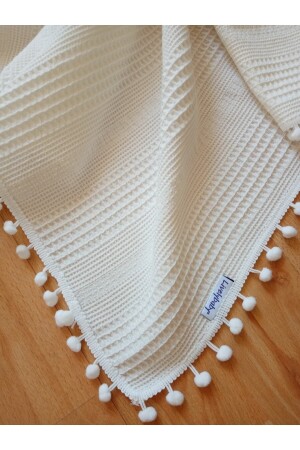 Ponponlu Bebek Pikesi -krem-bebek Yastık Kılıfı Hediyeli 808990 - Livelybaby