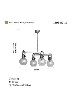 Ponte 4 Lü Sıralı Antik Lak 4xe27 1396 - 4