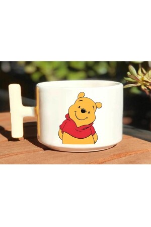 Pooh & Piglet Baskılı Sevgili Çift Çift 2'li Beyaz T Kulp Kupa Bardak T-kupa00000012 - 4