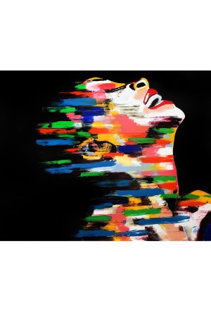 Pop Art Women Black Kanvas Tablo 100x140 cm PPARTWMN012 - 5