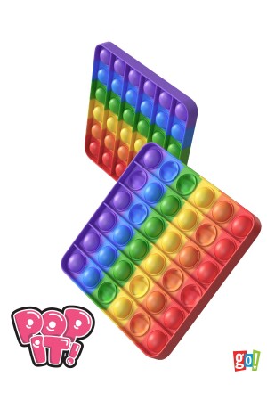 Pop-ıt Kare Popit Buble Fidget Gökkuşağı Popit Stres Oyuncağı Renkli Duyusal Kare Eğitici oyuncak - 4