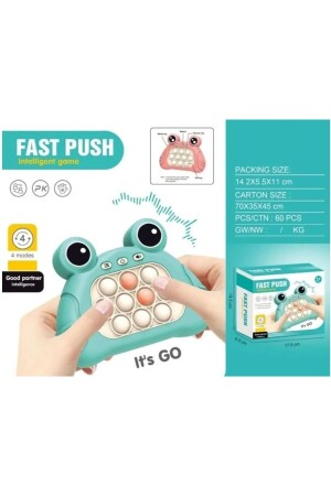 Popit Işıklı Oyun Stres Giderici Çocuk Fidget Kabarcık Elektronik Hızlı Quiçk Push Yeşil - 10