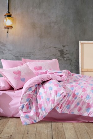 Poplin Lavida Pembe Tek Kişilik Nevresim Takımı - Hobby