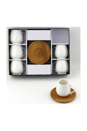Porselen Bambu Tabak Kahve Fincan Takımı lvn02585 - 2