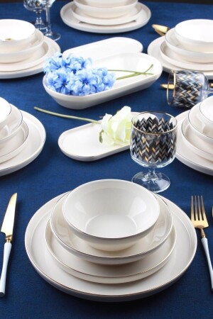 MNZ-Porcelain Millenium Model 27 Piece عشاء مجموعة 6 أشخاص 12205 Fma06502 XSH-012205/1TY - ACAR