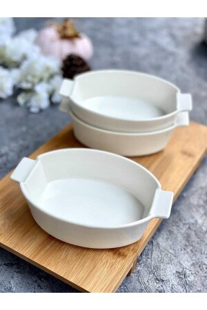 Porselen Oval Kase 3 Lü - Şirin Eşyalarım