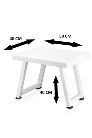 Portatif Katlanabilir Plastik Sehpa Beyaz S50-BY - 2