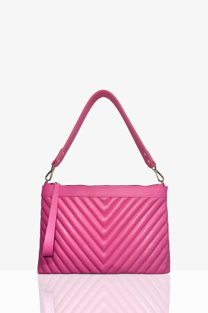 PORTFOLIO- UND UMHÄNGETASCHE AUS BESTICKTEM Kunstleder in Fuchsia - 3