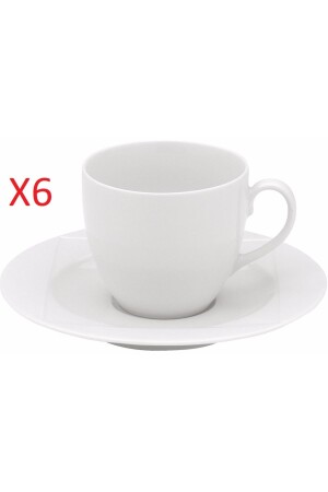 PORZELLAN POLO WEISS 6-TEILIGES TEE-NESCAFE-TASSEN-SET 190 cc - 1