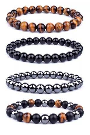 Power Luck Balance Chakra Armband – Tigerauge-Hämatit-Onyx - 1