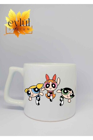 Powerpuff Girls Baskılı Lüks Seramik Kupa Bardak Çay-kahve Bardağı lükskupa0001040460404 - 1