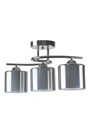 غرفة المعيشة من الزجاج المدخن من الكروم من Poyraz Lighting 3 Piece Chandelier ABHZ789 - AVİZEVİ