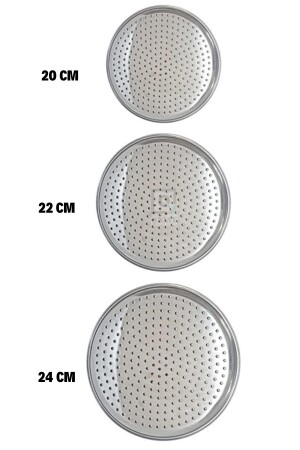 Praktische Luxus-Pizza-Backmatte aus Edelstahl, 3-teiliges Tablett-Set, 20–22–24 cm, Master Chef Pizza Qniay-Chef3lüset - 3