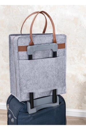 Praktische Schuh-Reisegepäcktasche mit Ledergriff Grau AL-AS1002 - 2