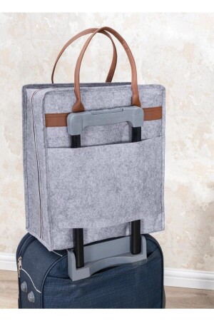 Praktische Schuh-Reisegepäcktasche mit Ledergriff Grau AL-AS1002 - 1