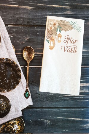 Präsentationsserviette, Iftar-Zeit, geschriebener Ramadan, sprechende Papierserviette - Pekshop