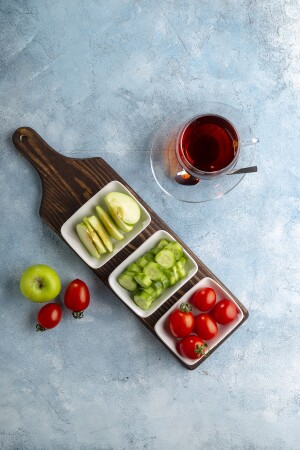 Präsentationsteller aus Holz, 3-teilige Frühstücksschale aus Keramik, Snack, Saucenschale, Teller, 3-teilige Frühstücksschale aus Keramik - 6