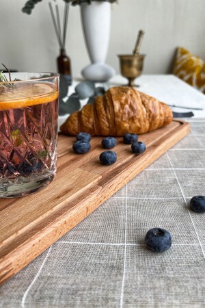 Präsentationsteller aus natürlichem Holz, Kuchenservice aus Holz, Baton-Käseteller, Buchenholz MERSAN010 - 5