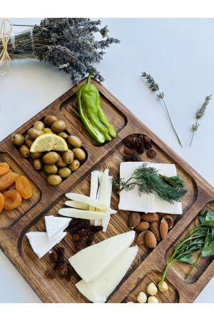 Präsentationsteller für Käse aus natürlichem Holz – Frühstücksteller – Frühstückstablett - 1