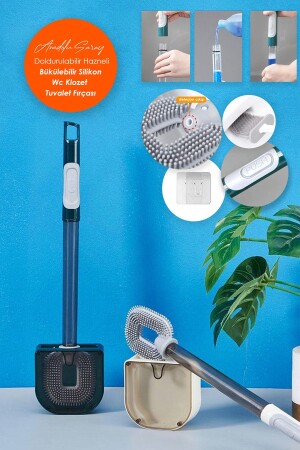 Pratik Doldurulabilir Deterjan Hazneli Bükülebilir Silikon Tuvalet Fırçası Wc Klozet Fırçası- 1 Adet 2022.Firca - Anadolu Saray Çarşısı