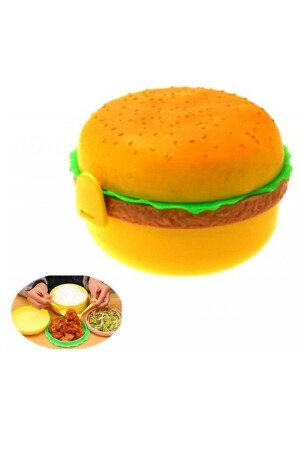 Pratik Hamburger Görünümlü Okul Beslenme Ve Saklama Kabı - 1