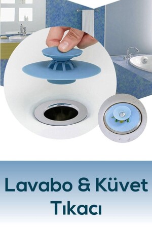 Pratik Süzgeçli Silikon Lavabo Ve Küvet Yuvarlak Lavabo Tıkacı Gider Tıkacı Banyo Evye Kapağı - 6