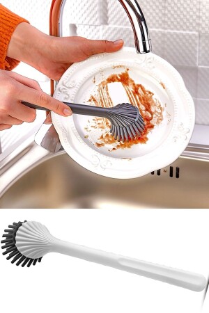 Pratik Ve Hijyenik Silikon Başlık Bulaşık- Lavabo & Mutfak Temizleme Fırçası - Mutfak Tezgah Fırçası - 2