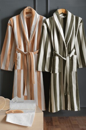 Premium 10 Parça Kadife Bornoz Seti Bornoz Bornoz Takımı Çeyiz Seti - Comfort Home